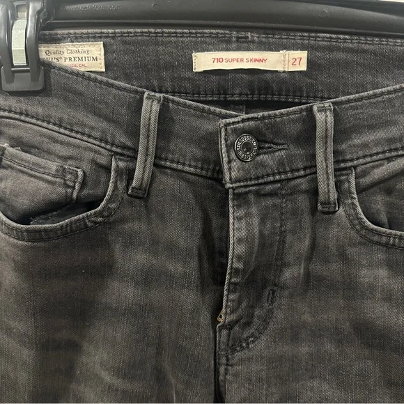Levi's premium 710 super skinny gray jeans - Picture 2 of 4